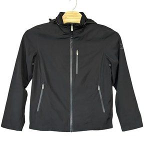 Tumi Tech Black pack-a-way‎ Hidden Hood Packable Windbreaker Jacket Mens M